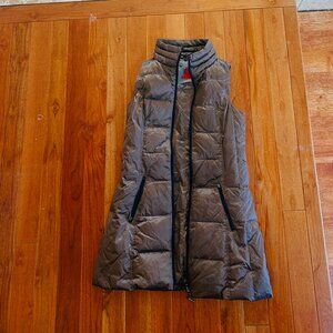 Anorak Toffee Long Metallic Down Vest Size Small